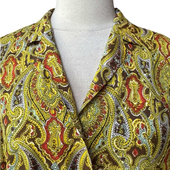 1970s Lerner Shop Paisley Print Button Down Shirt - Picture 2 of 6